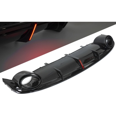 Difúzor Audi A7 C7 10-14 Twin Outlet Glossy Black s LED brzdovým svetlom Sport Style