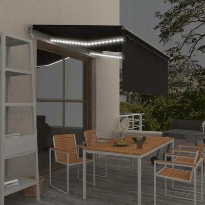 zahrada-XL Automatická markýza roleta LED senzor větru 3,5x2,5 m antracit