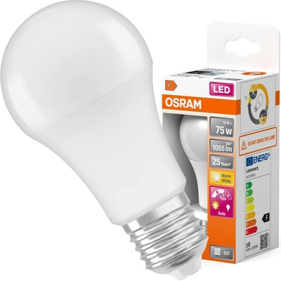 Osram LED žárovka se senzorem denního světla CLA75 10 W E27 2700 K teple bílá