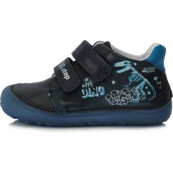 D.D.Step detské chlapčenské kožené topánky Barefoot royal blue