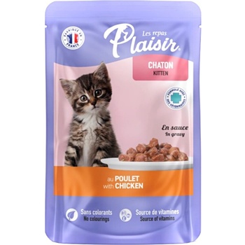 Plaisir Cat Kitten kuřecí v omáčke 100 g