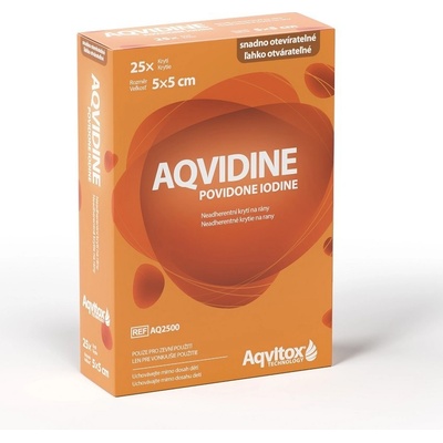 Aqvidine Povidone Iodine 5 x 5 cm 25 ks