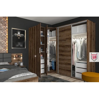 BRW Ъглов гардероб flex - 153 * 253 * 218 - манастирски дъб (f57-szafa_zestaw_42-dmon/dmon)