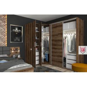 BRW Ъглов гардероб flex 153 / 253 / 218 см манастирски дъб (f57-szafa_zestaw_42-dmon/dmon)