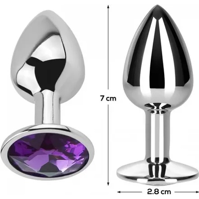 Afterdark Mетален разширител с лилав кристал Purple Amethyst S