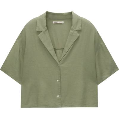 Pull&Bear Блуза зелено, размер XL