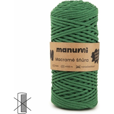 Manumi Macramé šnúra 3mm zelená - 1 ks