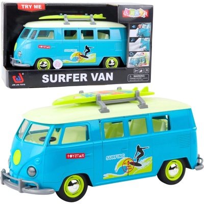 LeanToys Auto Surfař Van Autobus Surf Světla Zní Tyrkysově