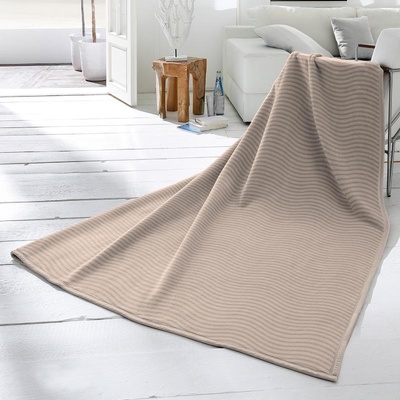 SCANquilt pléd Velur Relief vlny béžová střední 150x200