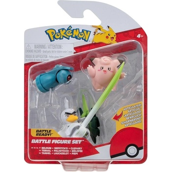 Jazwares Pokémon Sada bojových figurek 3-Pack Clefairy, Beldum, Sirfetch'd 5 cm