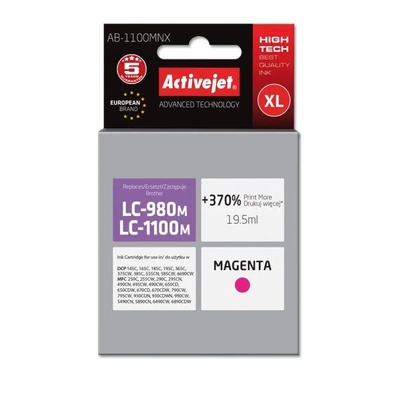 Compatible Мастило Activejet AB-1100MNX (заместител за Brother LC1100/LC980M, Supreme, 19, 5 ml, магента) (AB-1100MNX)