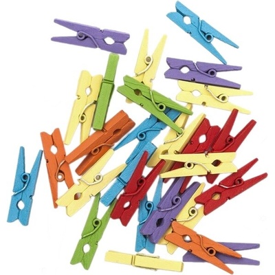 Dp Craft Kolíčky dřevěné mini barevné 4 × 30 mm (30ks)