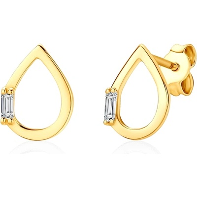 Обеци с капка Savicki: злато. диаманти
