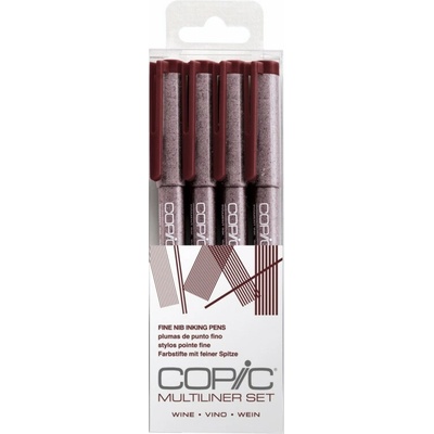 COPIC Technické linery COPIC, 4 ks vínové