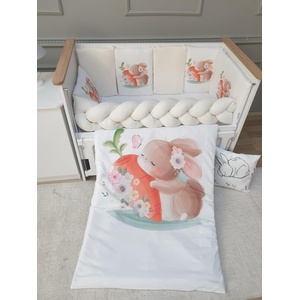 Babyhome Луксозен комплект за бебешко легло 10 части 60/120 см. Цвят зайче