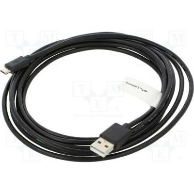 Lanberg CA-USBM-20CU-0030-BK USB 2.0, USB A vidlice,USB B micro vidlice, zlacený, 3m