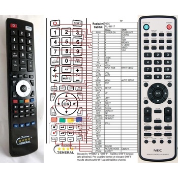 GENERAL NEC RU-M117 - съвместимо дистанционно управление на марката General (RU-M117)