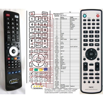 GENERAL NEC RU-M117 - съвместимо дистанционно управление на марката General (RU-M117)