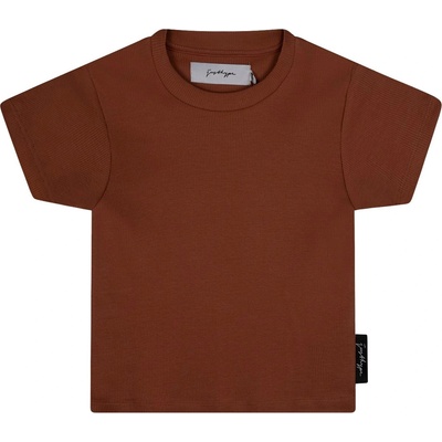 Hype Тениска Hype Women's Rib Cropped Regular Fit T-Shirt - Brown