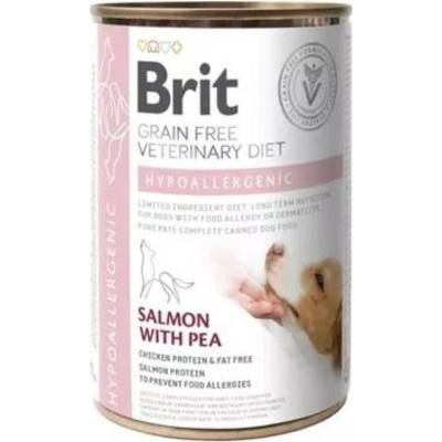 Brit Veterinary DIets Hypoallergenic за кучета с различни непоносимости със Сьомга и грах 400gr