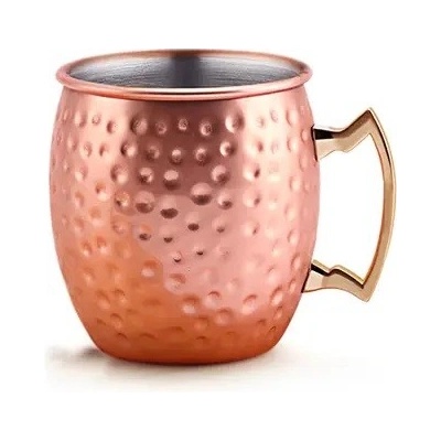 Moscow Mule hrnek v měděné barvě se zlatým uchem 550 ml