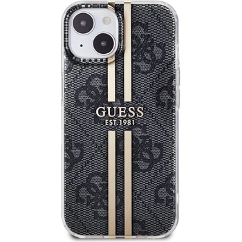 Guess IML 4G Gold Stripe iPhone 15 čierne