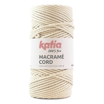 MACRAME CORD 4mm Katia Farby MACRAME CORD: 100 smotanová