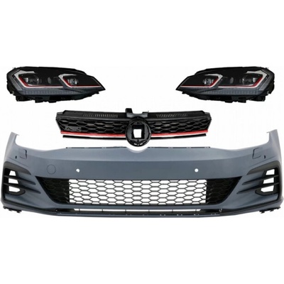 KITT Front Bumper suitable for VW Golf VII 7 (2013-2017) with LED Headlights Sequential Dynamic Turning Lights 7.5 GTI Design