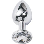 Sensual Метално дилдо Butt Plug "SILVER CRYSTAL CLEAR" 8 см. размер-M