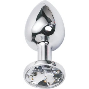 Sensual Метално дилдо Butt Plug "SILVER CRYSTAL CLEAR" 8 см. размер-M