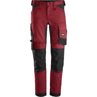 AllroundWork Snickers Workwear nohavice Stretch červené