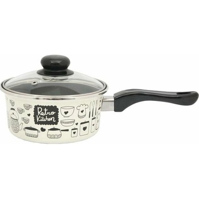 Metalac Rendlík Kónický smaltovaný rendlík s bakelitovou ručkou a poklicí Retro Kitchen 16 cm 1,5 l D4-16-37