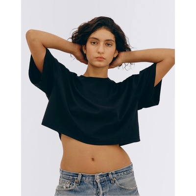 Organic Basics True Boxy Crop Tee Black