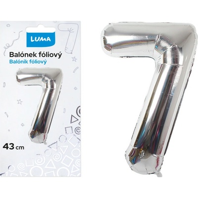 Luma Balónek foliový č.7 stříbrný 43cm