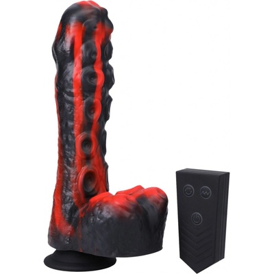 Doc Johnson Fort Troff Tendril Thruster Red Black silikonový přirážecí s přísavkou a dálkovým ovládáním 21,6 x 5,1 cm