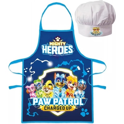 Euroswan dětská zástěra Tlapková patrola světle modrá s čepicí