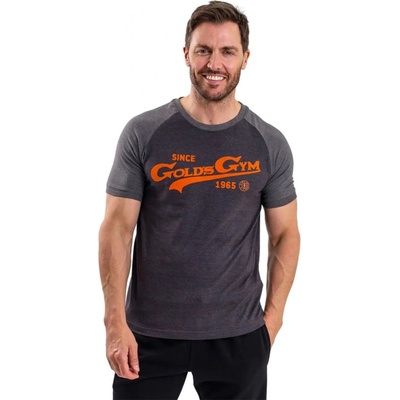 Pánské tričko GOLDS GYM CHARCOAL/ORANGE