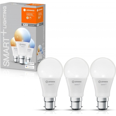 Ledvance Sada 3x inteligentná LED žiarovka SMART+ WIFI, B22d, A60, 9W, 806lm, 2700-6500K, teplá-studená biela