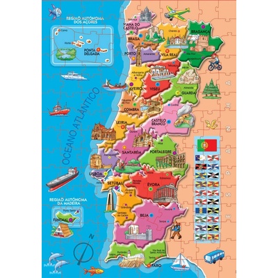 Educa Mapa Portugalska s monumentami 150 dielov