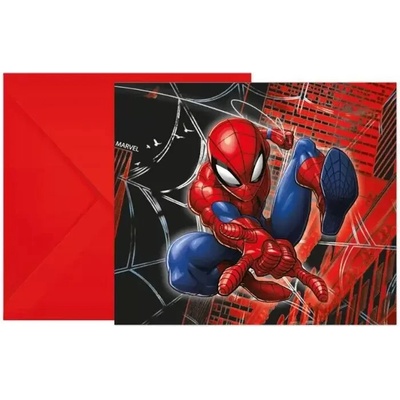 Pozvánky a obálky Spiderman - World of Web 6 ks – Sleviste.cz
