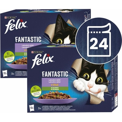 Felix Fantastic hovězí kuře losos pstruh 24 x 85 g