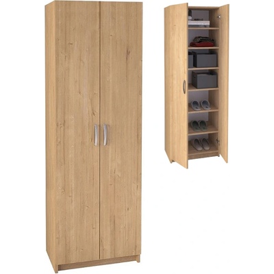 TopMebel Шкаф за обувки Renso TopMebel меламин с 2 врати в цвят сапфирен дъб 59, 8x37, 8x178, 5cm