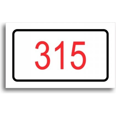 ACCEPT Číslo na dveře - typ 05 (50x30mm) - bílá tabulka - barevný tisk