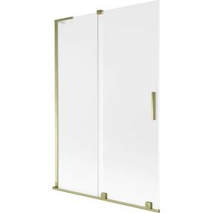 Mexen Velar L преграда за вана, плъзгаща се, 2-крила, 120 x 150 см, матирано, златно - 896-120-003-31-50 (896-120-003-31-50)