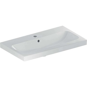 Geberit iCon - Умивалник 75x42x17 см, с преливник, с отвор, KeraTect, бял 501.842. 00.2 (501.842.00.2)