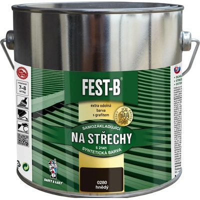 FEST-B Antikorozní nátěr na železo 2v1 na střechy S2141, 0280 hnědá, 2,5 kg