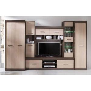  Холна секция Korina 330 cm тъмен дъб и светъл дъб