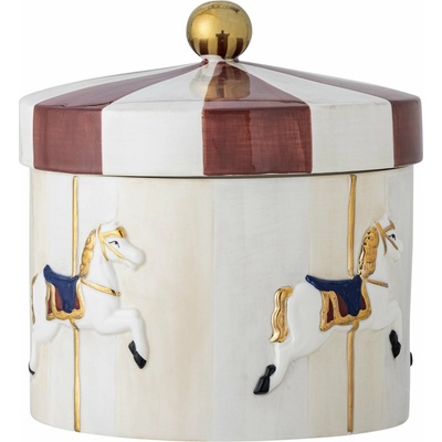 Bloomingville Keramická dóza Merry-go-round 1880 ml, béžová barva, keramika