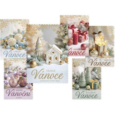 UNIPAP pohlednice vánoční 183 E výsek+UV+glitr 1240896