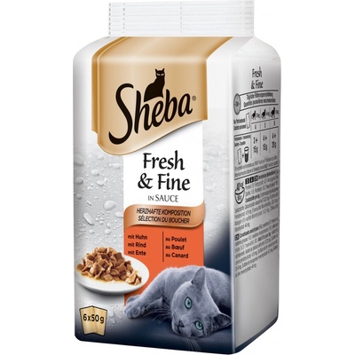 Sheba Mini Fresh & Fine Mäsový výber v šťave 6 x 50 g